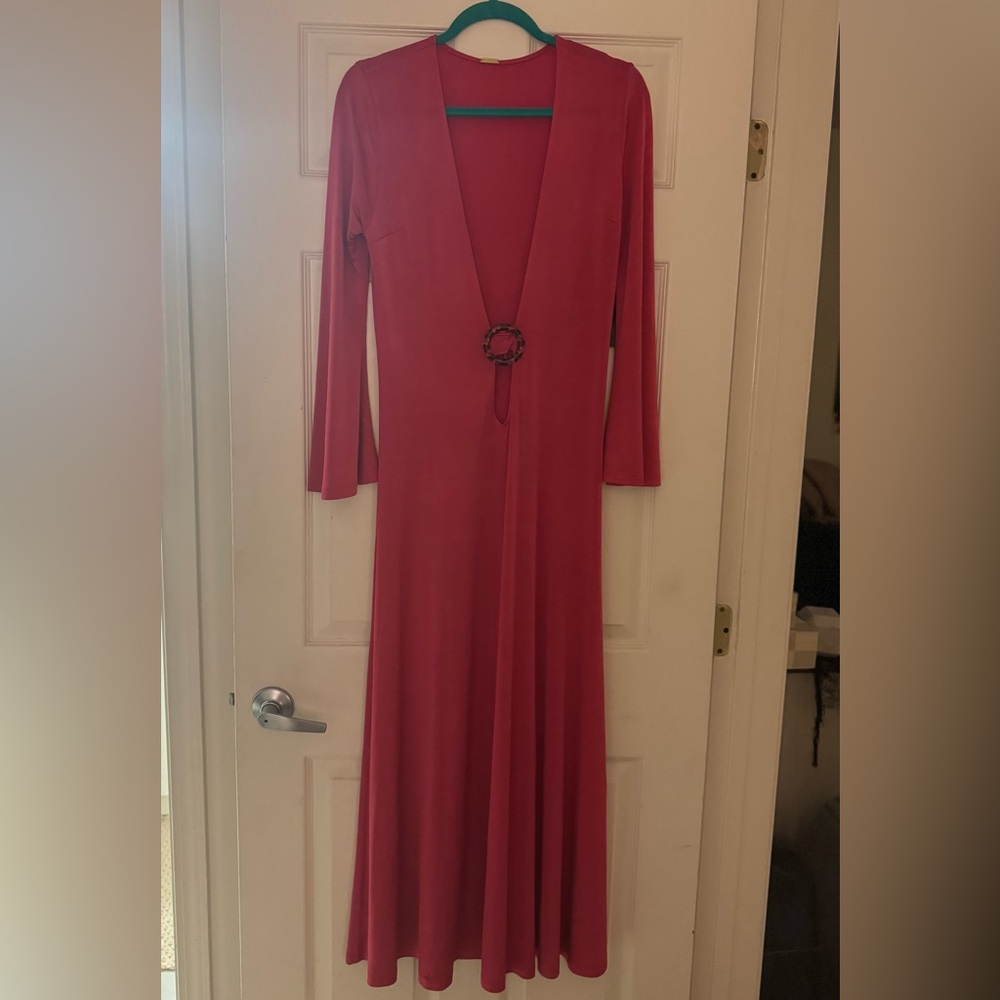 Dodo Bar Or Pink Long Sleeve Dress with Buckle
